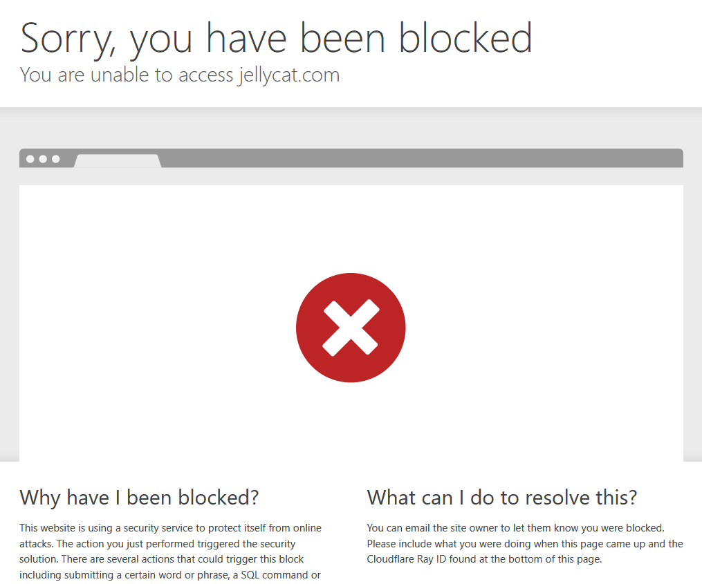 Blocked error when clicking a Purrk rewards link
